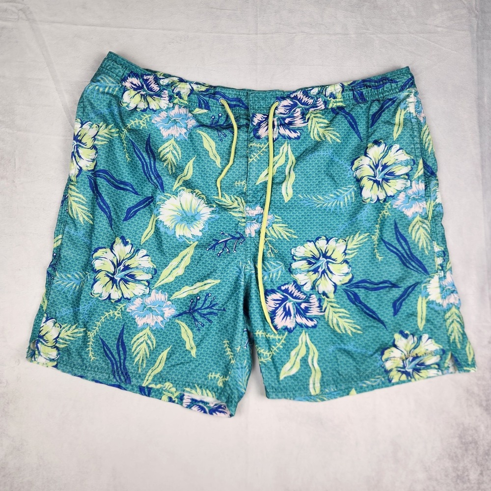 Vineyard Vines Swim Trunks Men's XL Shorts Floral‎ Chappy Blue Lined Drawstring